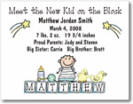 Pen At Hand Stick Figures Birth Announcements - Blockrow - Boy